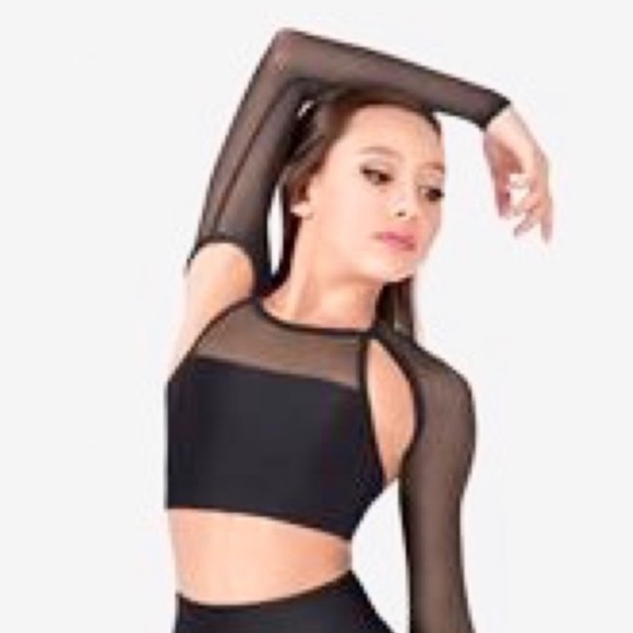 black long sleeve dance top